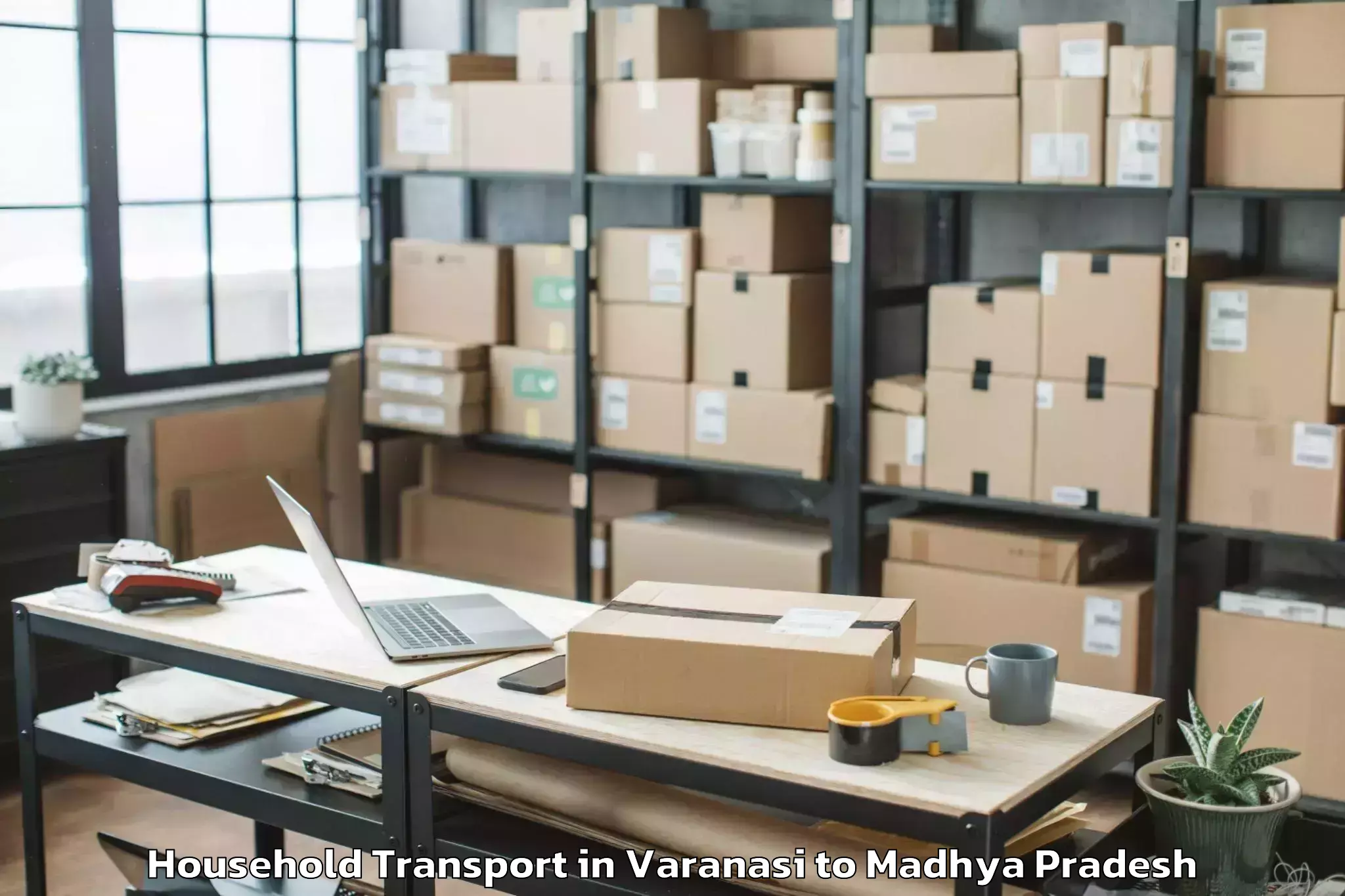 Book Varanasi to Barnagar Household Transport Online